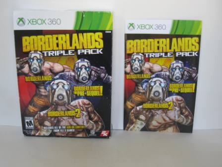 Borderlands Triple Pack (CASE & MANUAL ONLY) - Xbox 360